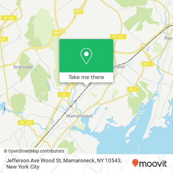 Jefferson Ave Wood St, Mamaroneck, NY 10543 map