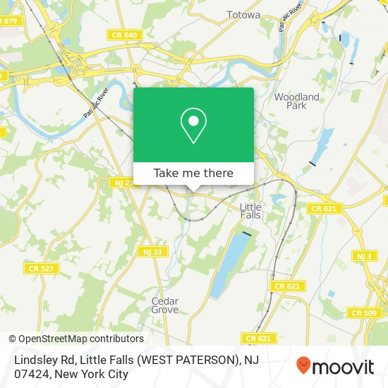 Mapa de Lindsley Rd, Little Falls (WEST PATERSON), NJ 07424