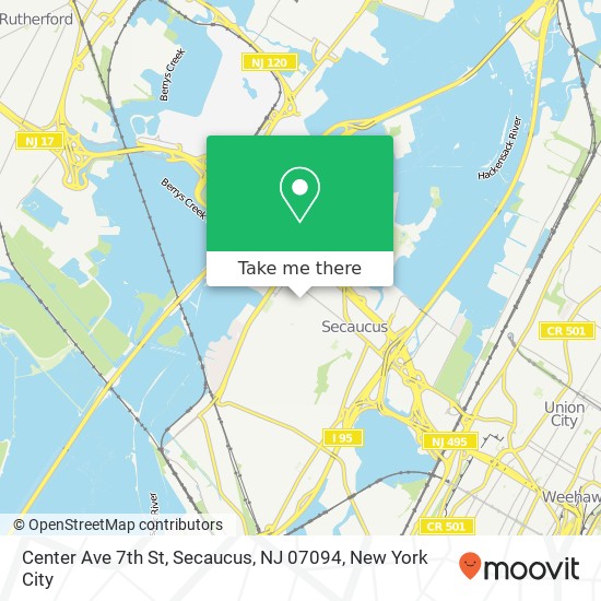 Center Ave 7th St, Secaucus, NJ 07094 map