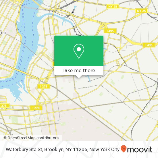 Mapa de Waterbury Sta St, Brooklyn, NY 11206