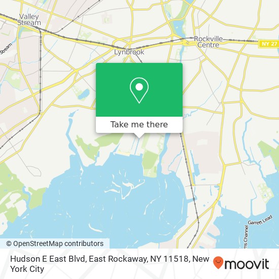 Mapa de Hudson E East Blvd, East Rockaway, NY 11518