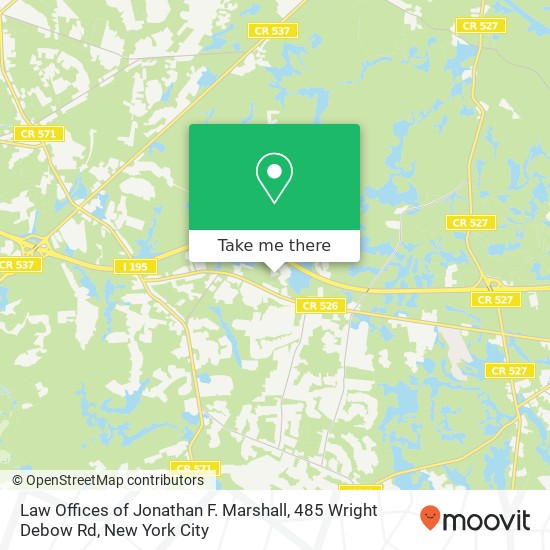 Law Offices of Jonathan F. Marshall, 485 Wright Debow Rd map