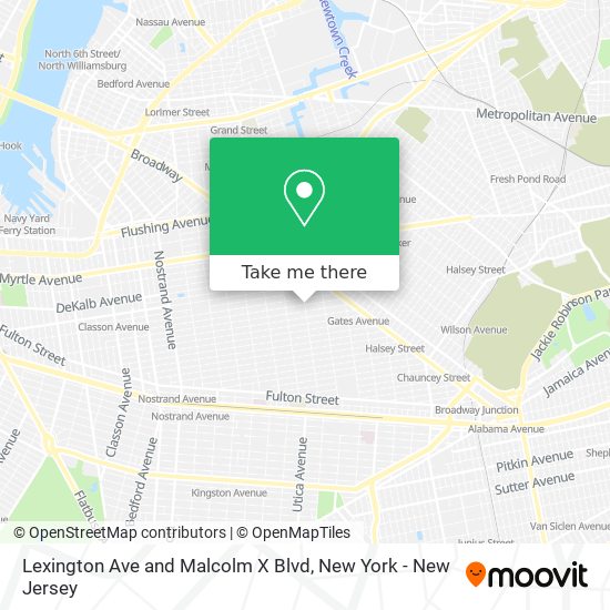 Lexington Ave and Malcolm X Blvd map