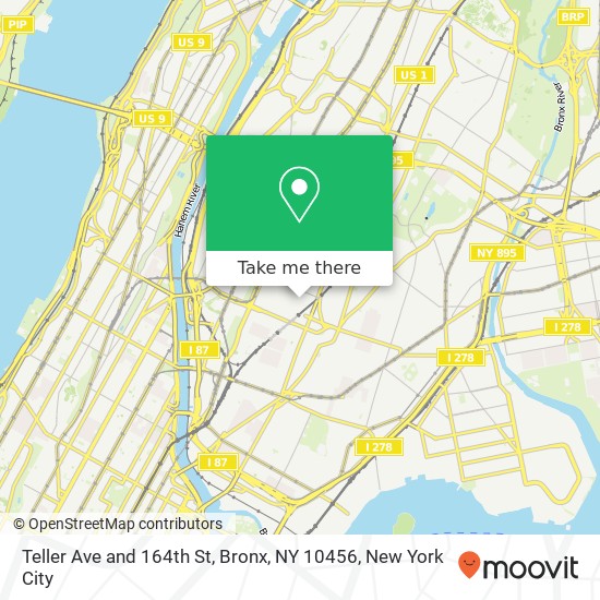 Teller Ave and 164th St, Bronx, NY 10456 map