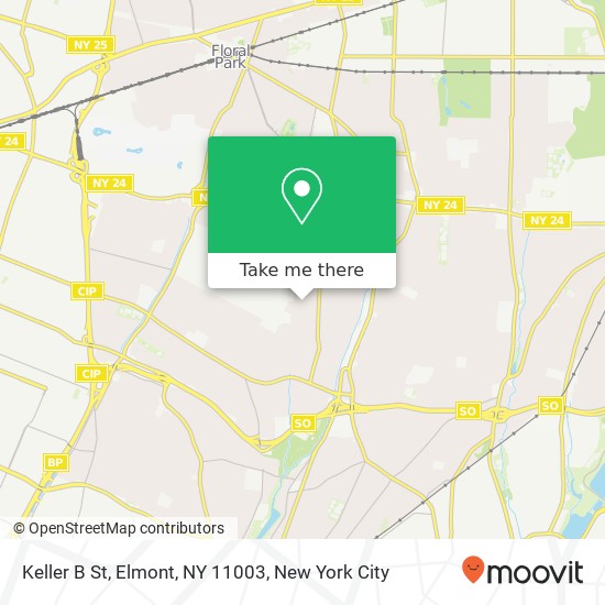 Mapa de Keller B St, Elmont, NY 11003