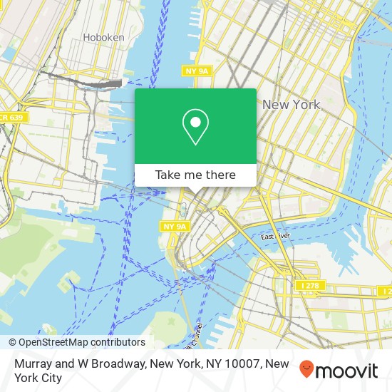 Murray and W Broadway, New York, NY 10007 map