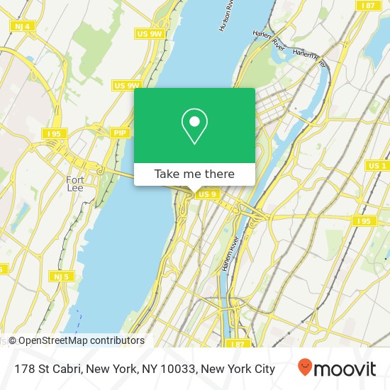 Mapa de 178 St Cabri, New York, NY 10033