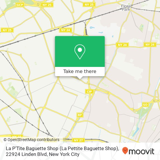 Mapa de La P'Tite Baguette Shop (La Pettite Baguette Shop), 22924 Linden Blvd