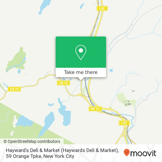 Mapa de Hayward's Deli & Market (Haywards Deli & Market), 59 Orange Tpke
