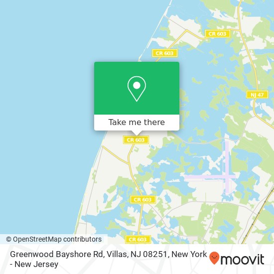 Mapa de Greenwood Bayshore Rd, Villas, NJ 08251