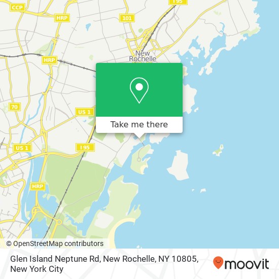 Mapa de Glen Island Neptune Rd, New Rochelle, NY 10805