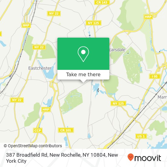 387 Broadfield Rd, New Rochelle, NY 10804 map