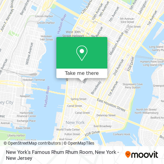 New York's Famous Rhum Rhum Room map