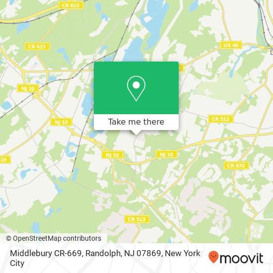 Mapa de Middlebury CR-669, Randolph, NJ 07869