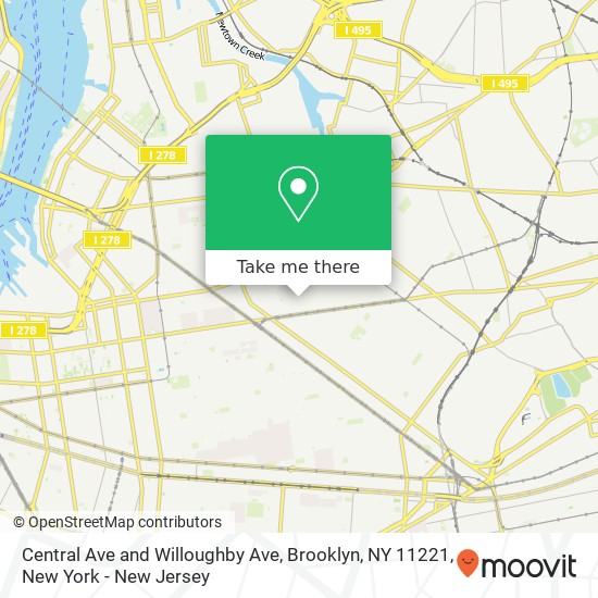 Central Ave and Willoughby Ave, Brooklyn, NY 11221 map