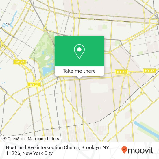Mapa de Nostrand Ave intersection Church, Brooklyn, NY 11226