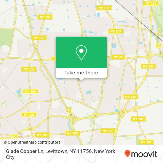 Mapa de Glade Copper Ln, Levittown, NY 11756