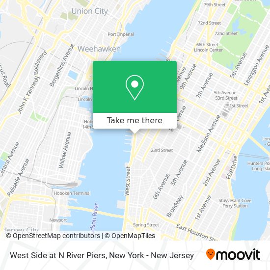 West Side at N River Piers map
