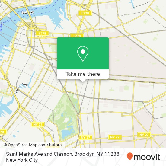 Saint Marks Ave and Classon, Brooklyn, NY 11238 map