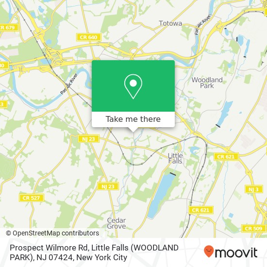 Mapa de Prospect Wilmore Rd, Little Falls (WOODLAND PARK), NJ 07424