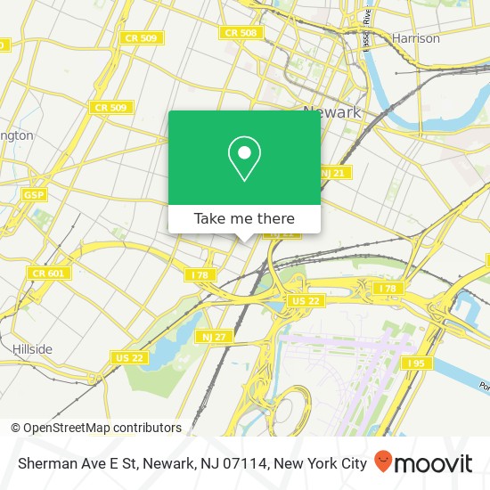 Sherman Ave E St, Newark, NJ 07114 map