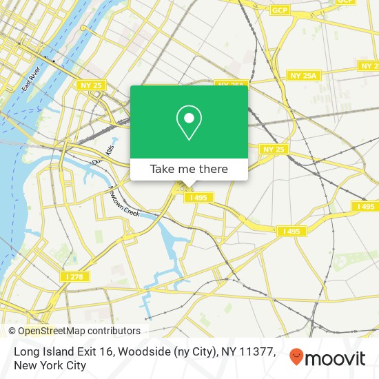 Mapa de Long Island Exit 16, Woodside (ny City), NY 11377