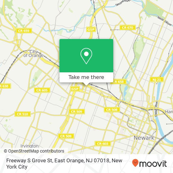 Freeway S Grove St, East Orange, NJ 07018 map