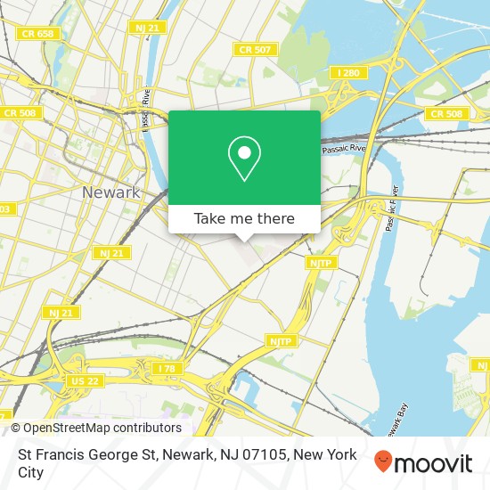 Mapa de St Francis George St, Newark, NJ 07105