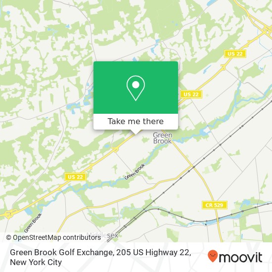 Mapa de Green Brook Golf Exchange, 205 US Highway 22