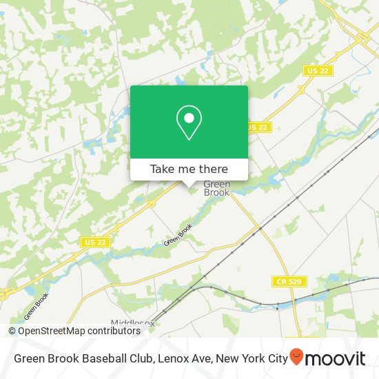 Green Brook Baseball Club, Lenox Ave map