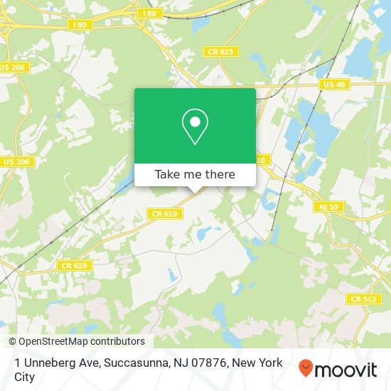 Mapa de 1 Unneberg Ave, Succasunna, NJ 07876