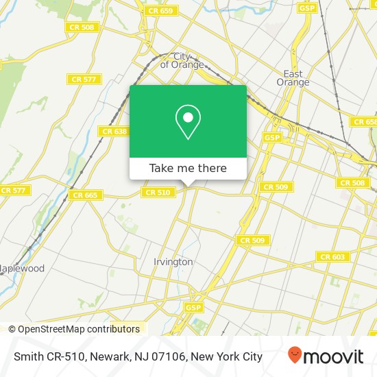 Mapa de Smith CR-510, Newark, NJ 07106