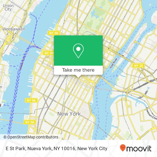 Mapa de E St Park, Nueva York, NY 10016
