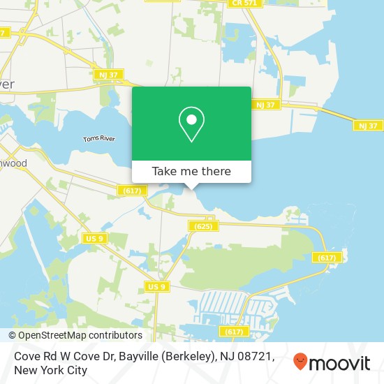 Cove Rd W Cove Dr, Bayville (Berkeley), NJ 08721 map