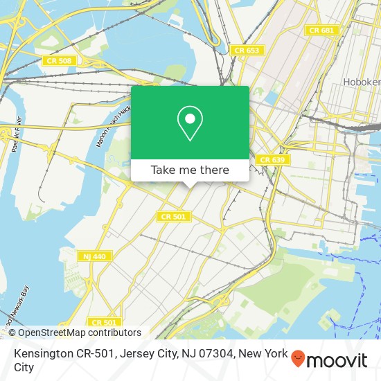 Mapa de Kensington CR-501, Jersey City, NJ 07304