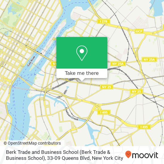 Mapa de Berk Trade and Business School (Berk Trade & Business School), 33-09 Queens Blvd