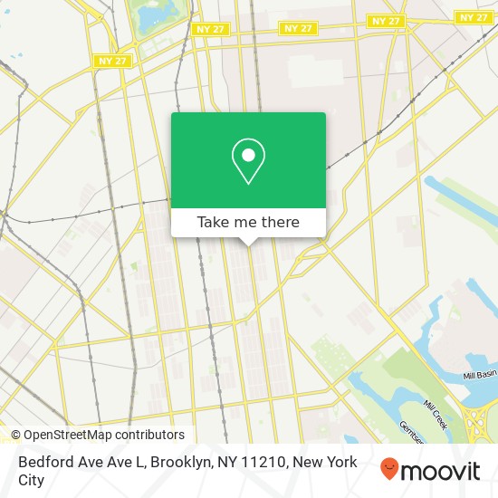 Mapa de Bedford Ave Ave L, Brooklyn, NY 11210