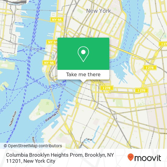 Mapa de Columbia Brooklyn Heights Prom, Brooklyn, NY 11201