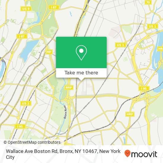 Mapa de Wallace Ave Boston Rd, Bronx, NY 10467