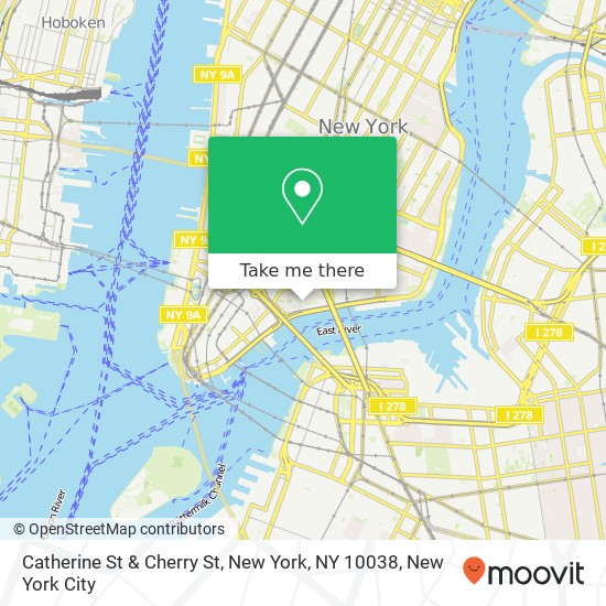 Mapa de Catherine St & Cherry St, New York, NY 10038