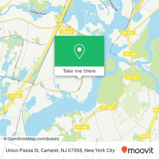 Mapa de Union Passa St, Carteret, NJ 07008