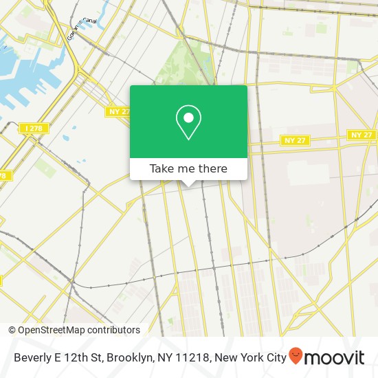 Beverly E 12th St, Brooklyn, NY 11218 map