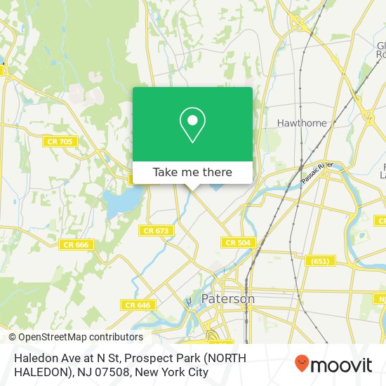 Mapa de Haledon Ave at N St, Prospect Park (NORTH HALEDON), NJ 07508