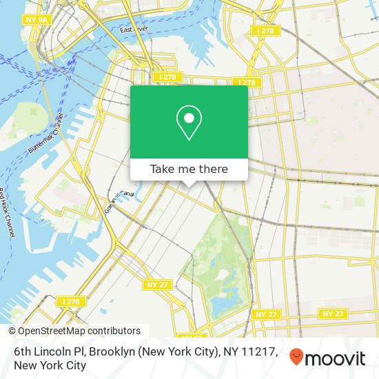 Mapa de 6th Lincoln Pl, Brooklyn (New York City), NY 11217