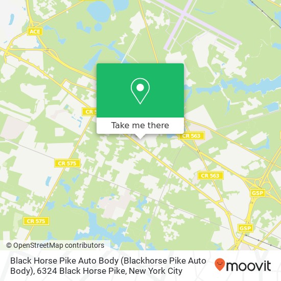 Mapa de Black Horse Pike Auto Body (Blackhorse Pike Auto Body), 6324 Black Horse Pike