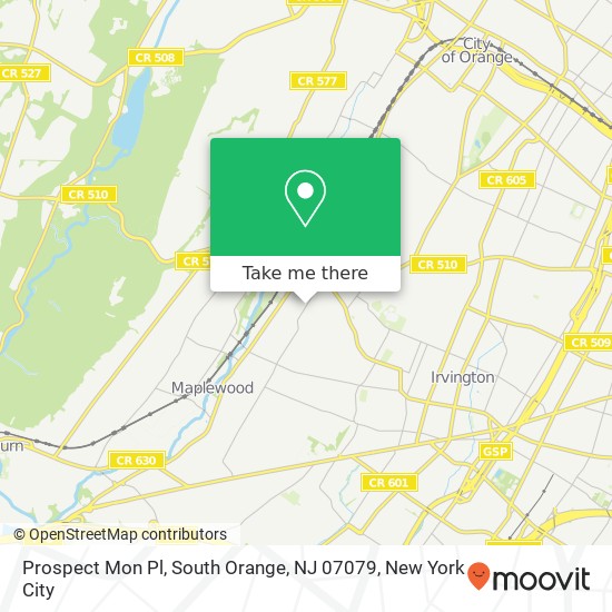 Mapa de Prospect Mon Pl, South Orange, NJ 07079