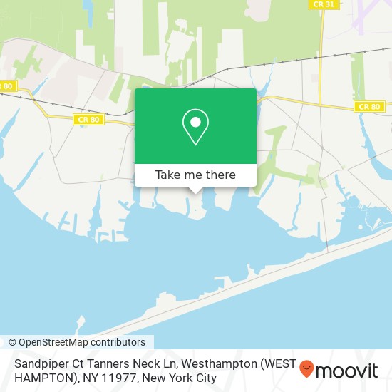 Sandpiper Ct Tanners Neck Ln, Westhampton (WEST HAMPTON), NY 11977 map