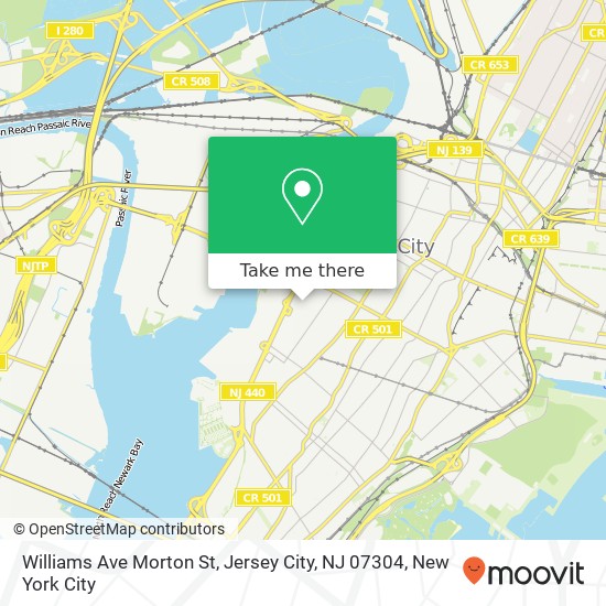 Mapa de Williams Ave Morton St, Jersey City, NJ 07304