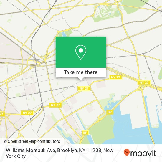 Mapa de Williams Montauk Ave, Brooklyn, NY 11208