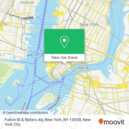 Mapa de Fulton St & Ryders Aly, New York, NY 10038